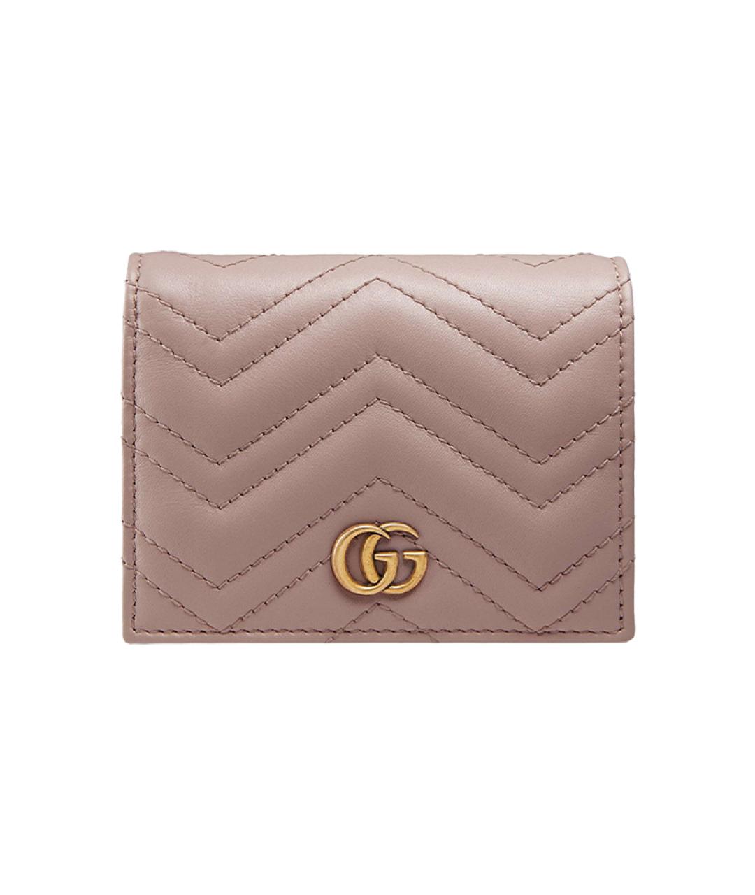GUCCI Розовый кожаный кардхолдер, фото 1