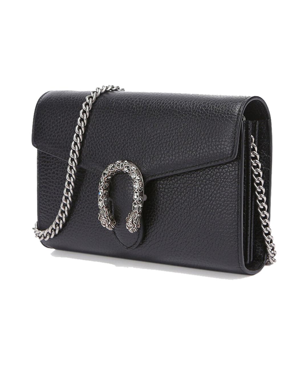 GUCCI Черная кожаная сумка через плечо, фото 3