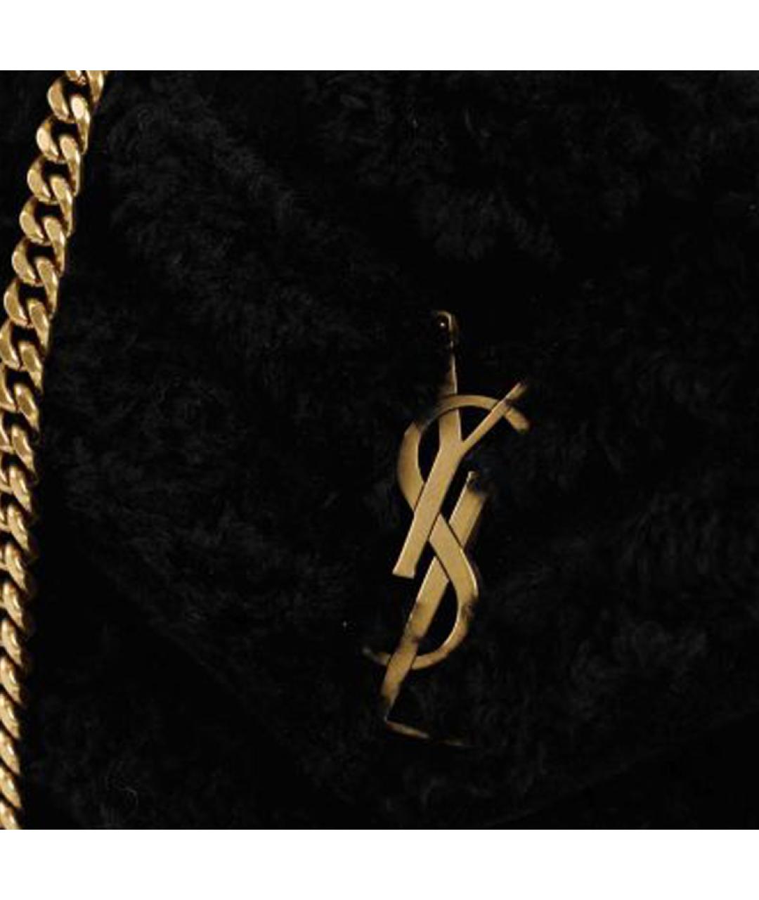 SAINT LAURENT Черная меховая сумка через плечо, фото 7