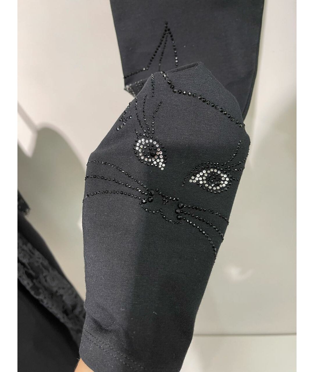 PHILIPP PLEIN Черные хлопко-эластановые брюки узкие, фото 4
