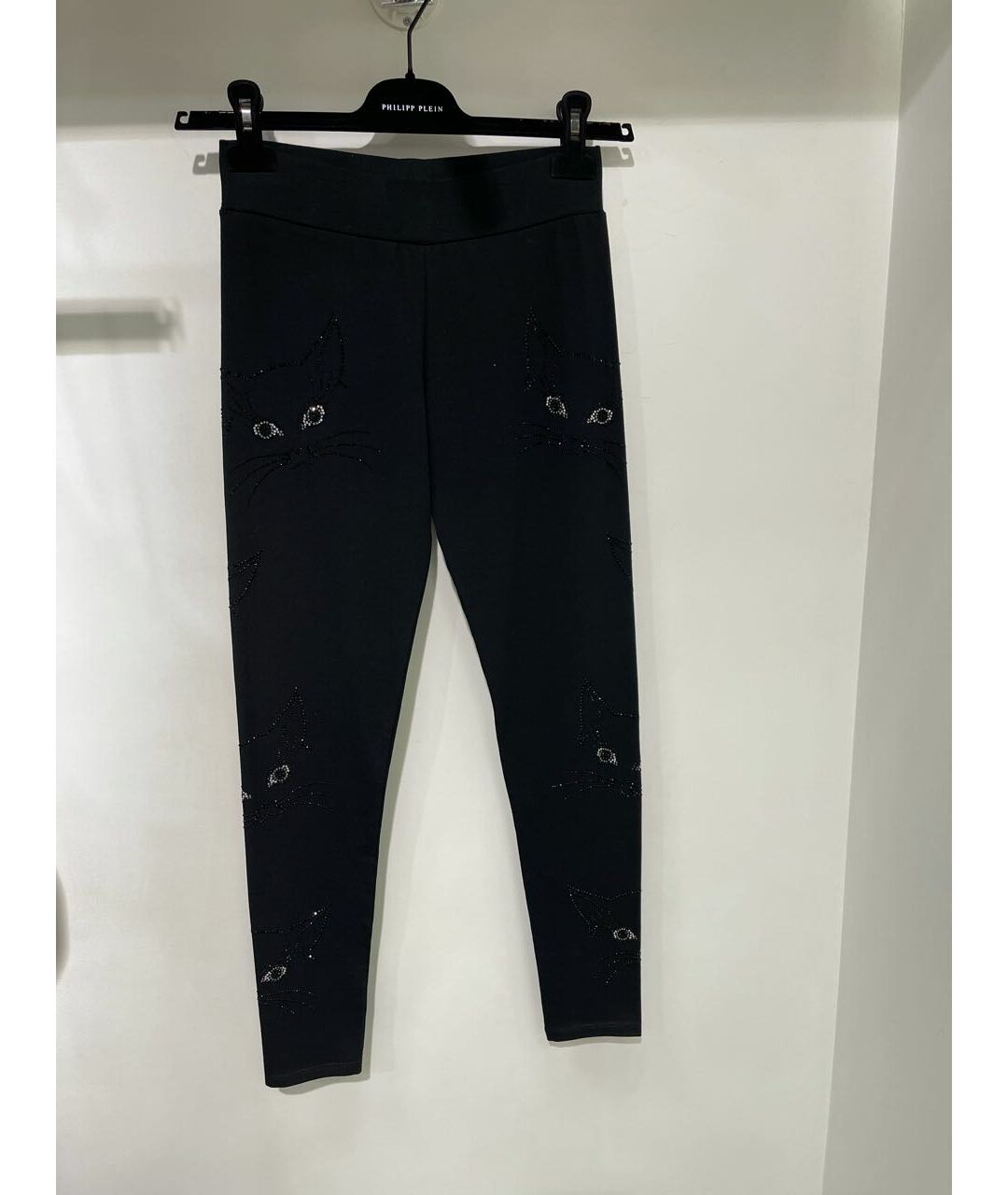 PHILIPP PLEIN Черные хлопко-эластановые брюки узкие, фото 6