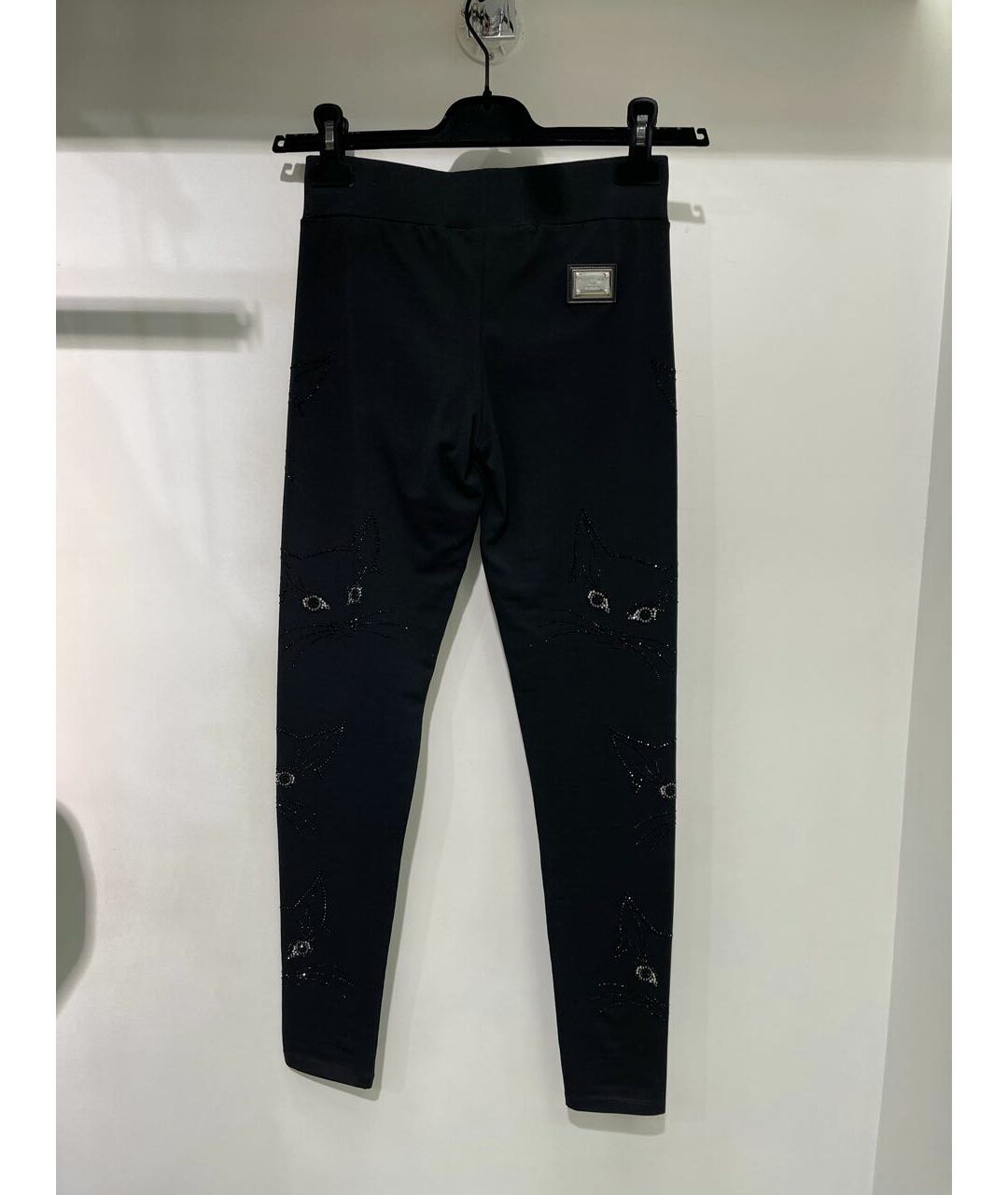 PHILIPP PLEIN Черные хлопко-эластановые брюки узкие, фото 2