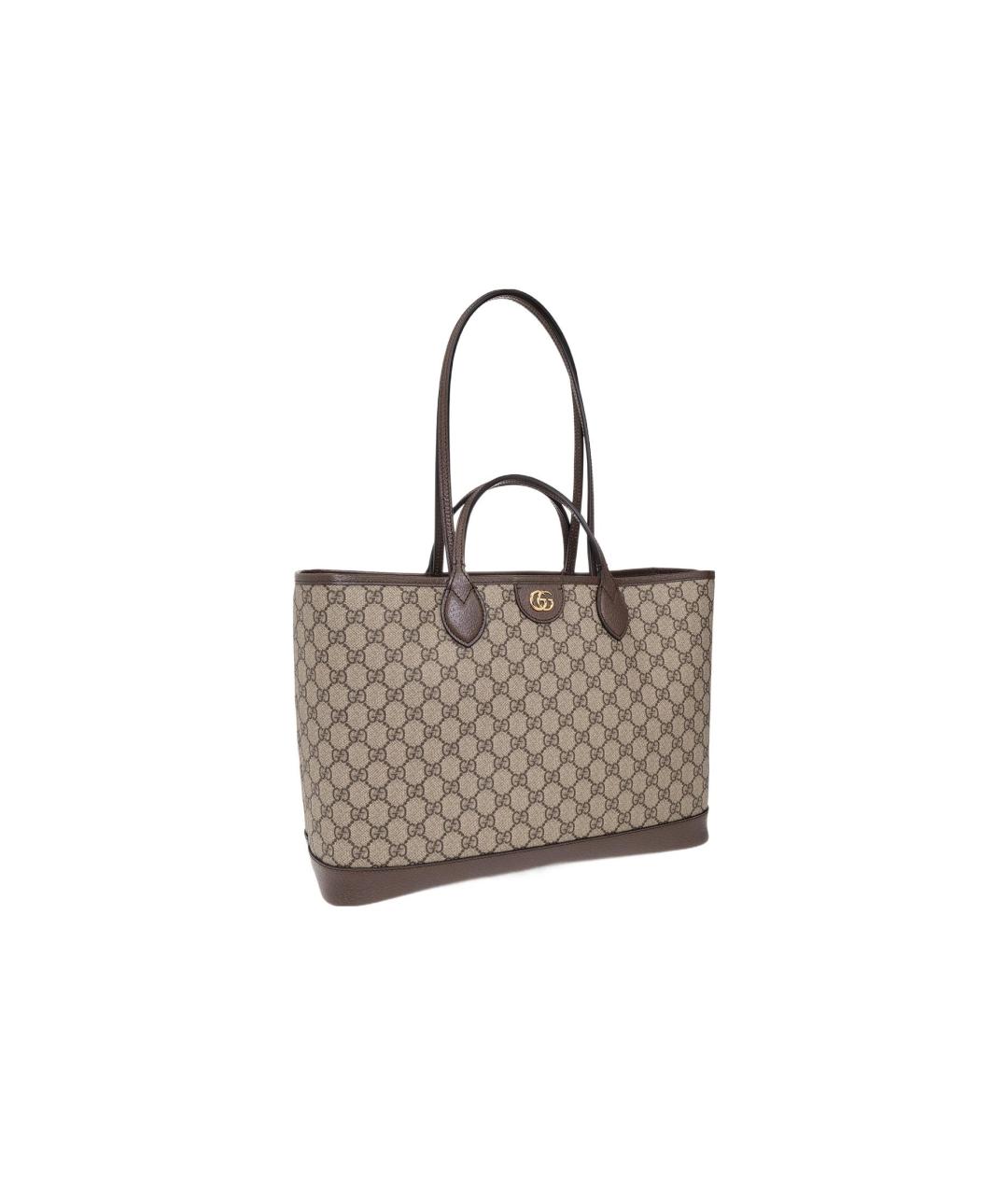 GUCCI Коричневая сумка через плечо из канвы, фото 2