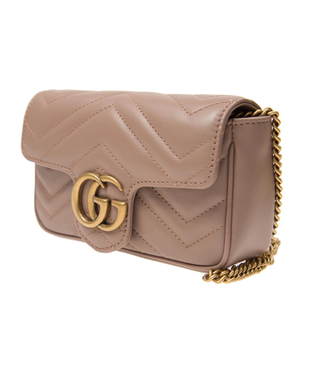 GUCCI Бежевая кожаная сумка через плечо, фото 2