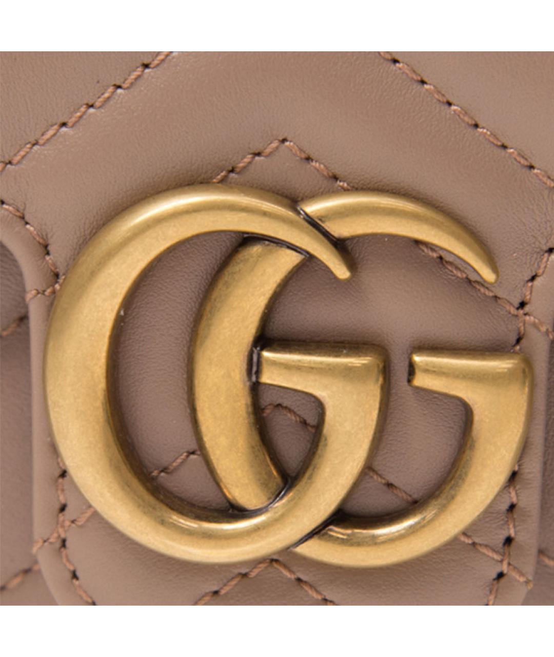 GUCCI Бежевая кожаная сумка через плечо, фото 3