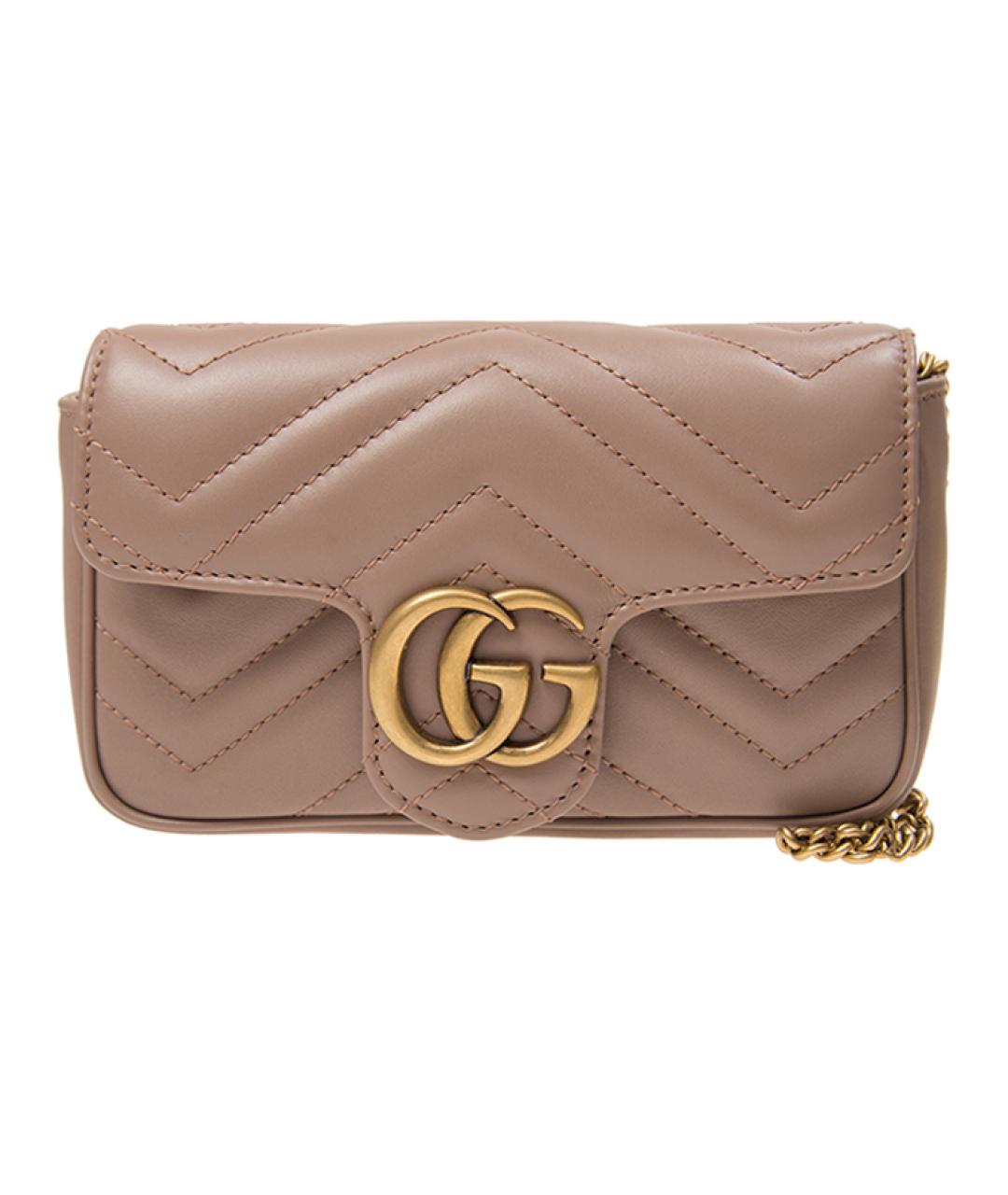 GUCCI Бежевая кожаная сумка через плечо, фото 1