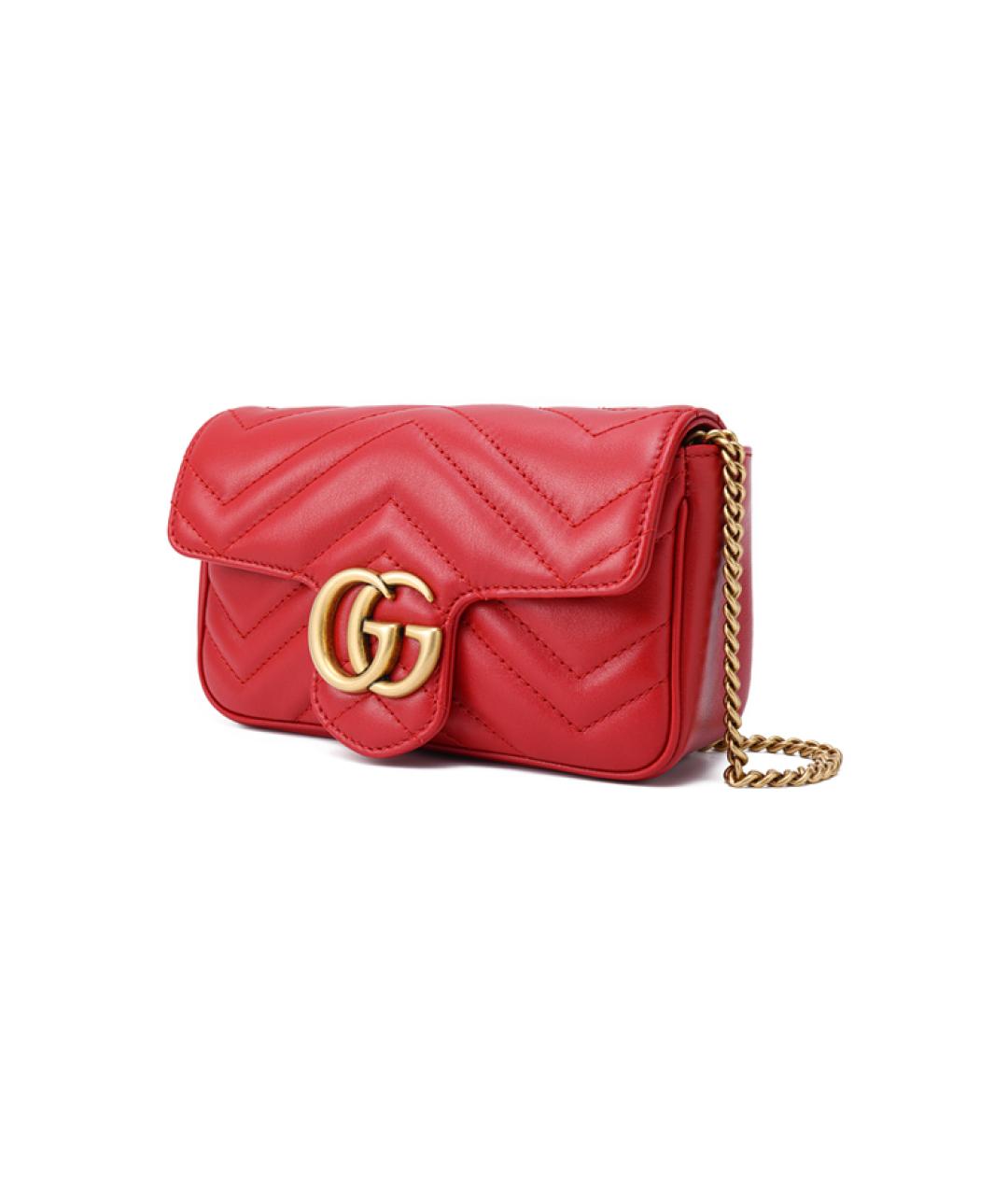 GUCCI Коралловая кожаная сумка через плечо, фото 4