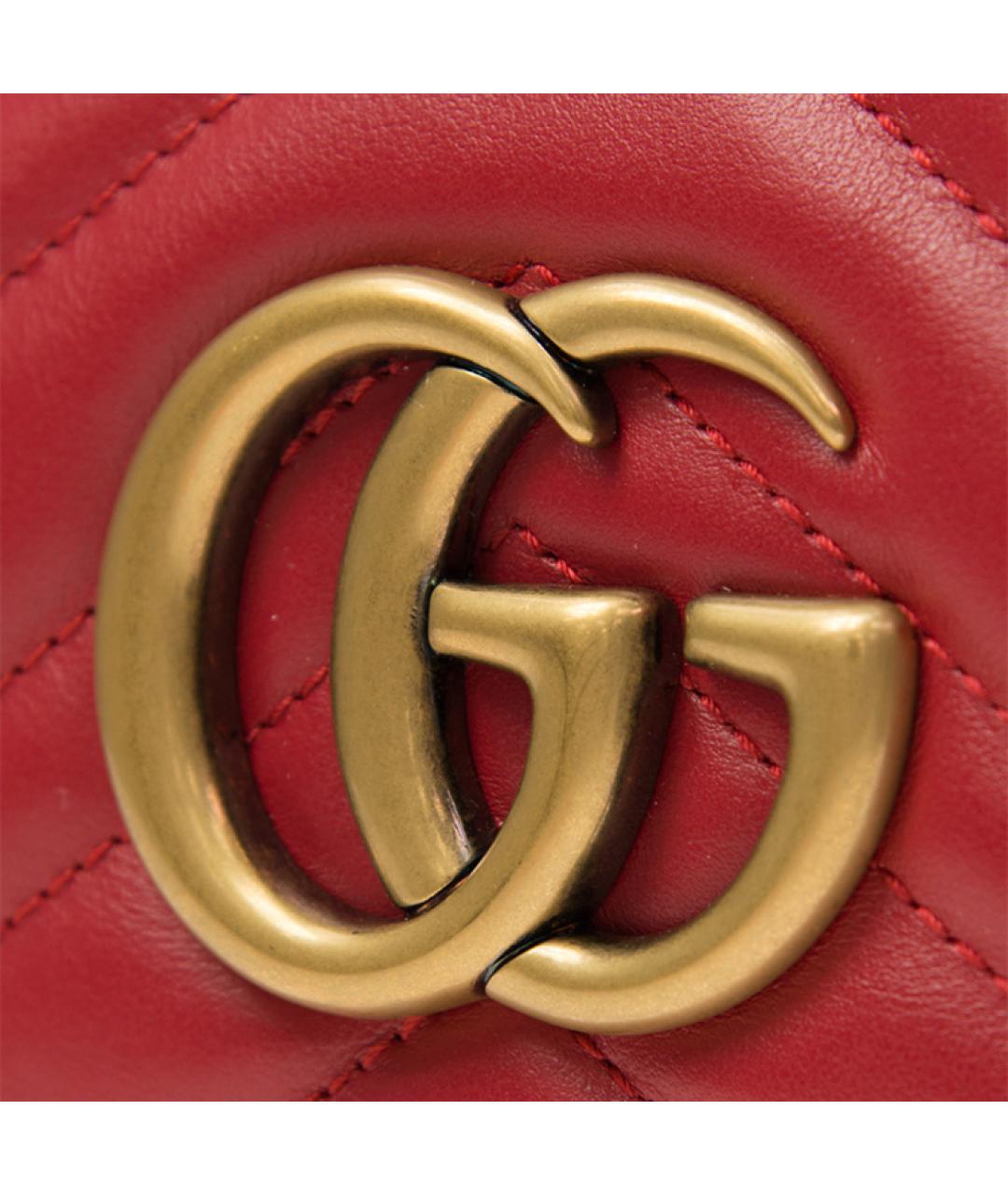 GUCCI Красная кожаная сумка через плечо, фото 5