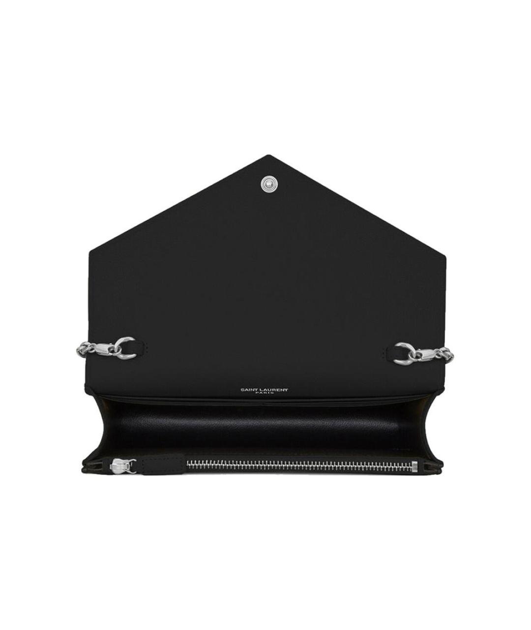 SAINT LAURENT Черная кожаная сумка через плечо, фото 5