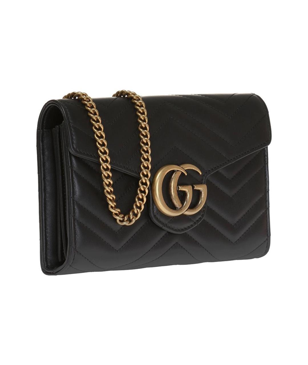 GUCCI Черная кожаная сумка через плечо, фото 2