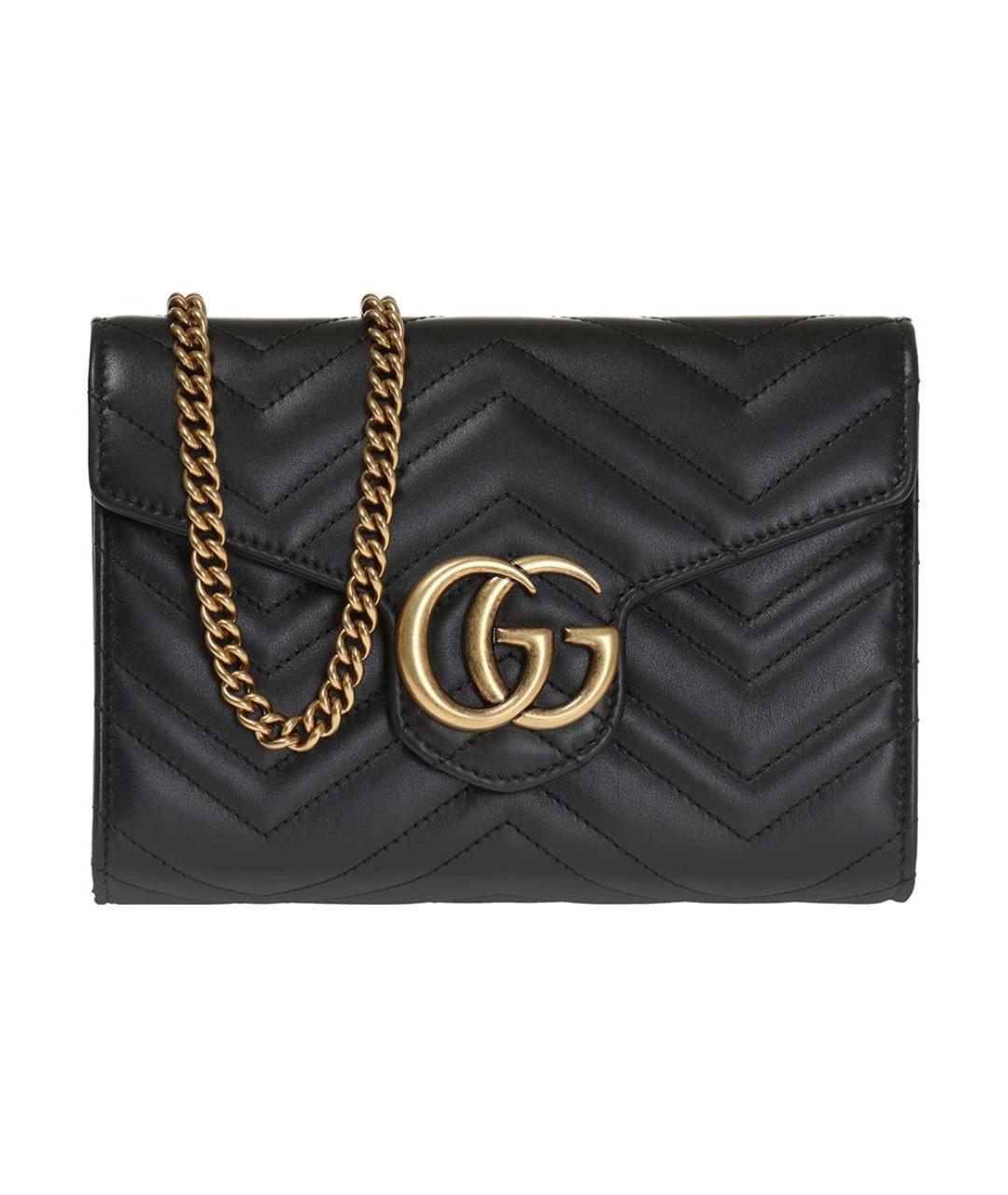 GUCCI Черная кожаная сумка через плечо, фото 1