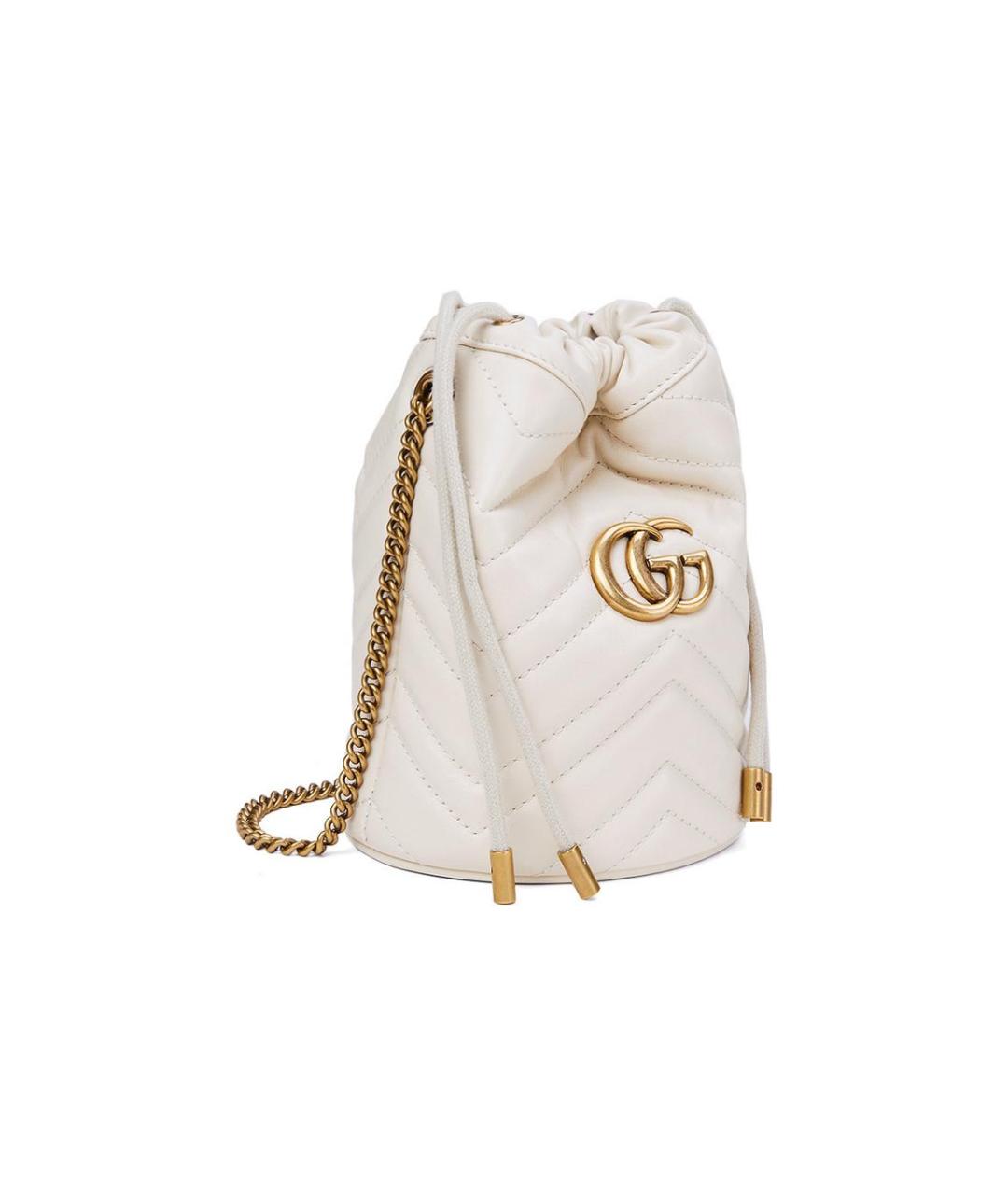 GUCCI Белая кожаная сумка через плечо, фото 4