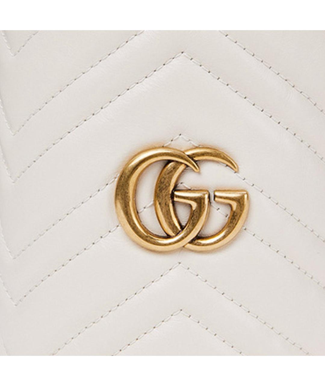 GUCCI Белая кожаная сумка через плечо, фото 5