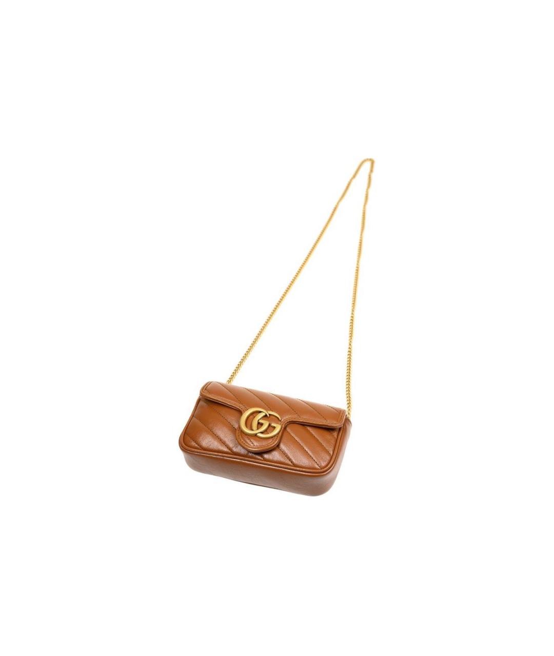 GUCCI Коричневая кожаная сумка через плечо, фото 5
