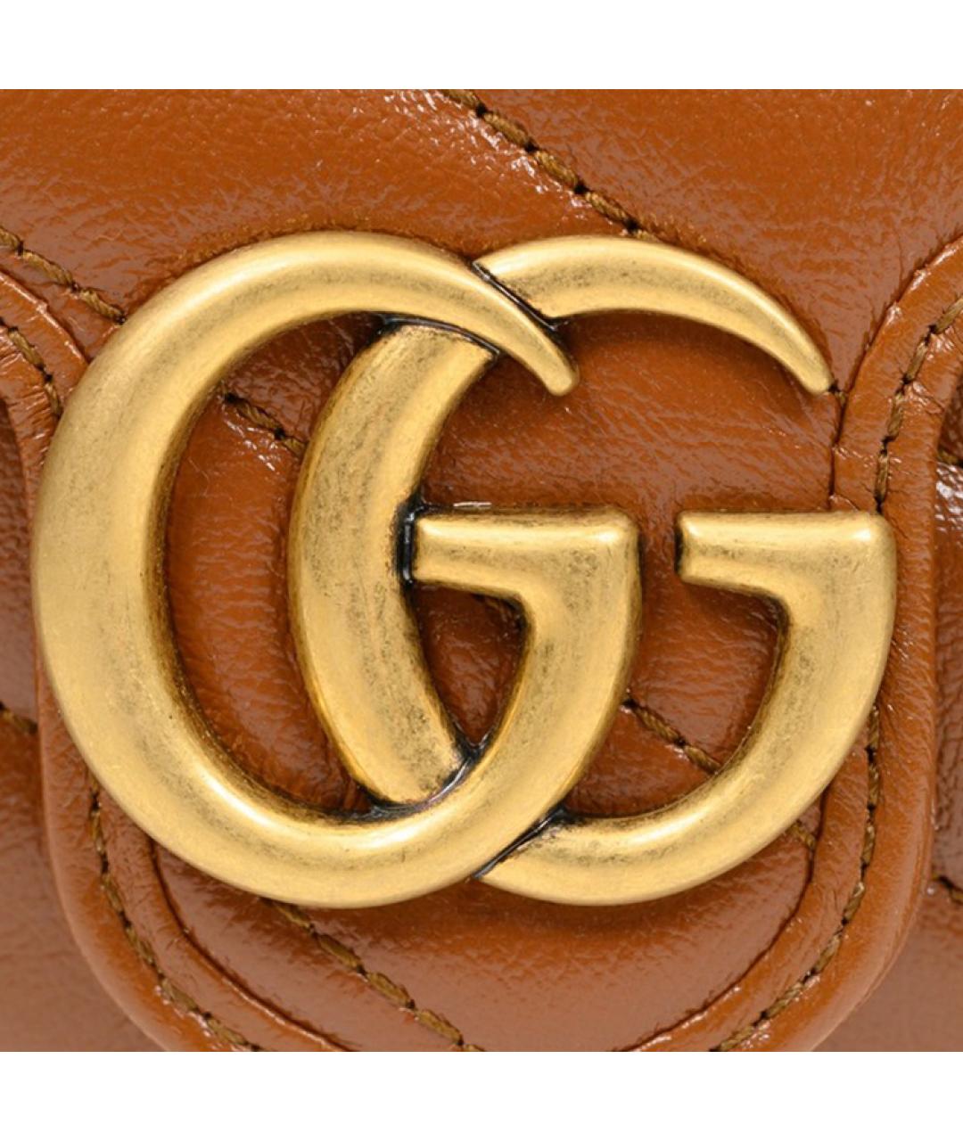 GUCCI Коричневая кожаная сумка через плечо, фото 6
