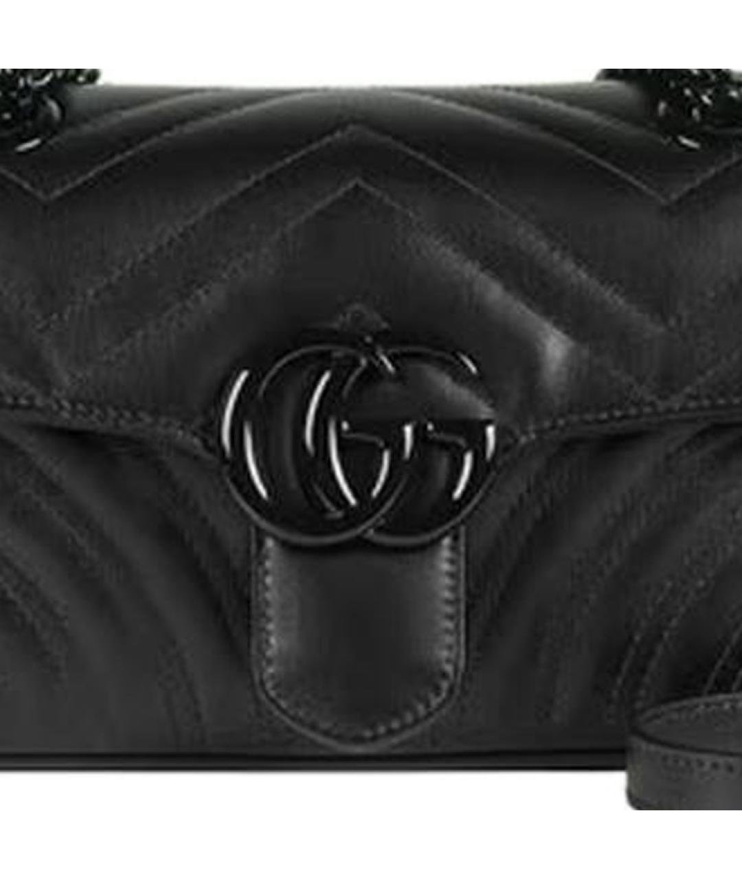 GUCCI Черная кожаная сумка через плечо, фото 9