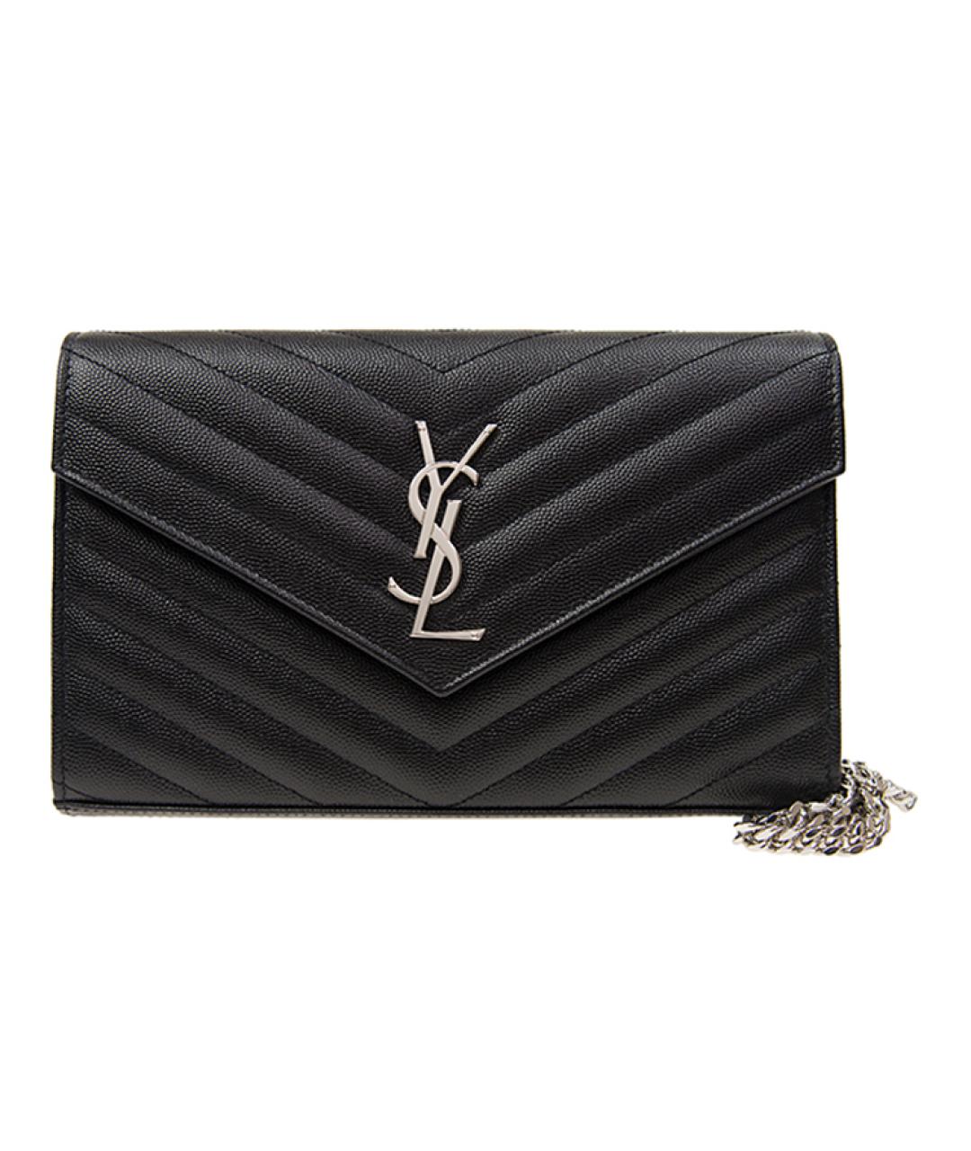 SAINT LAURENT Черная кожаная сумка через плечо, фото 6