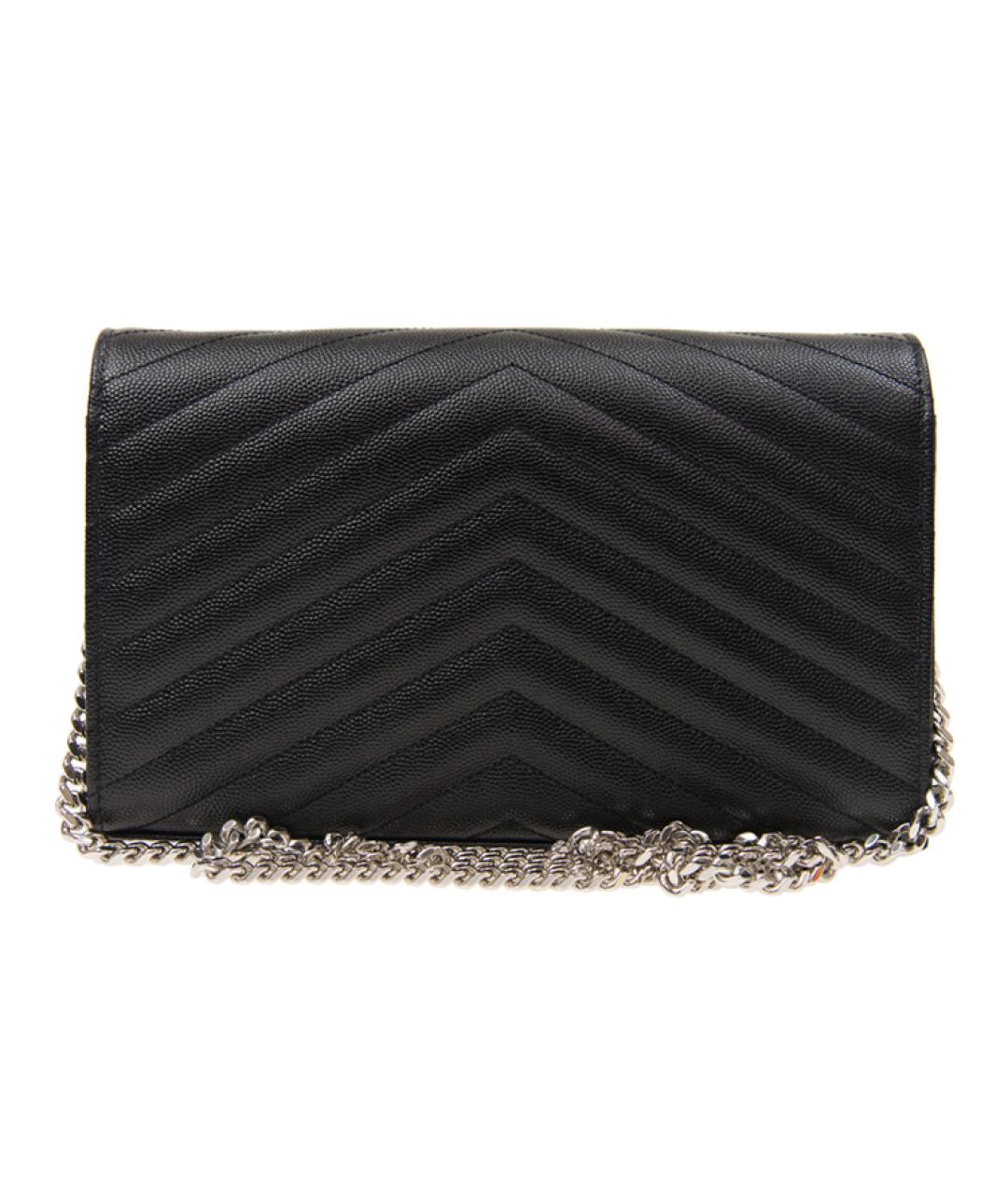 SAINT LAURENT Черная кожаная сумка через плечо, фото 3