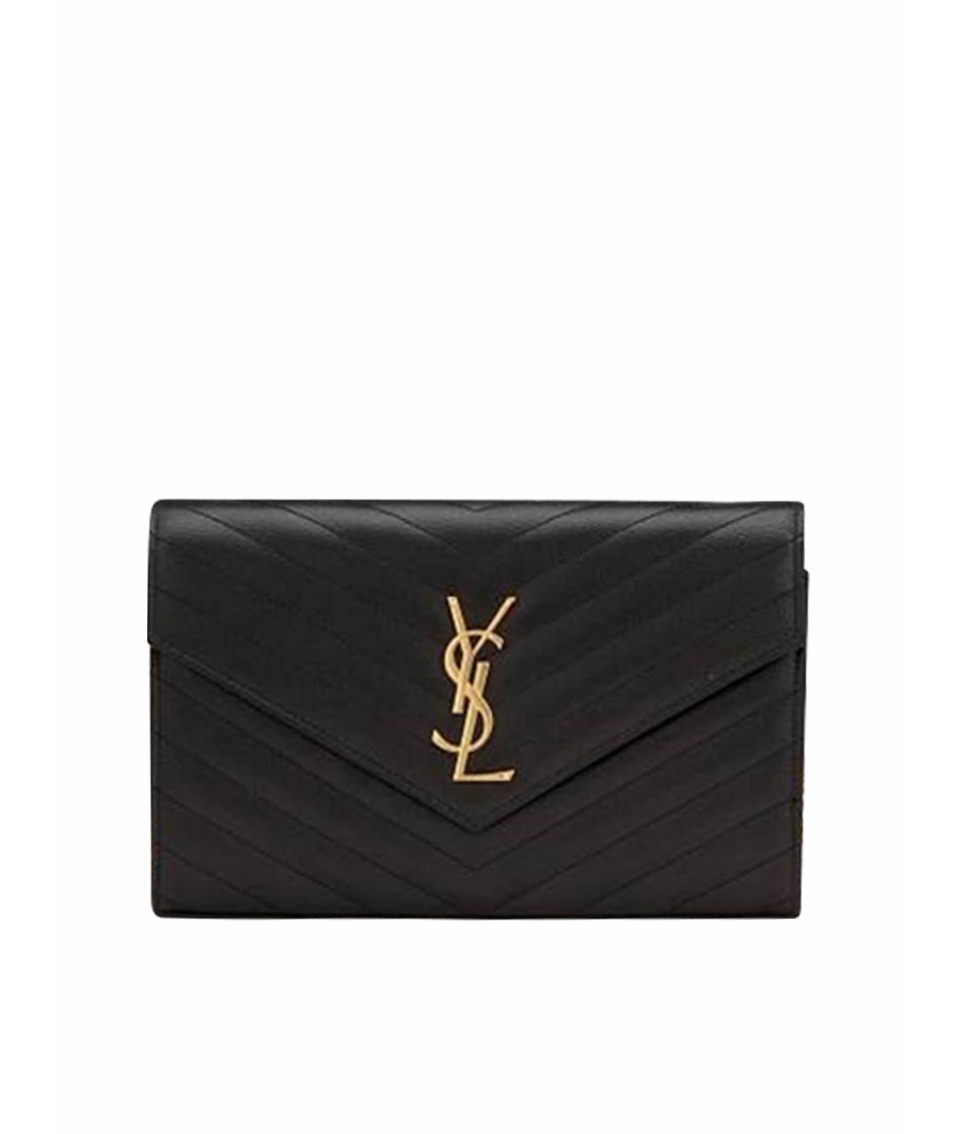 SAINT LAURENT Черная кожаная сумка через плечо, фото 1