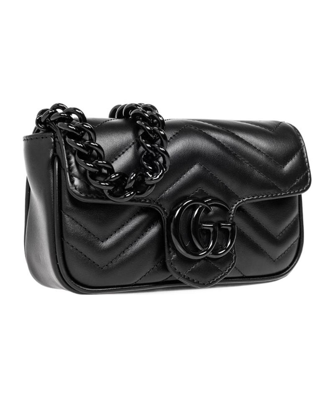 GUCCI Черная кожаная сумка через плечо, фото 3