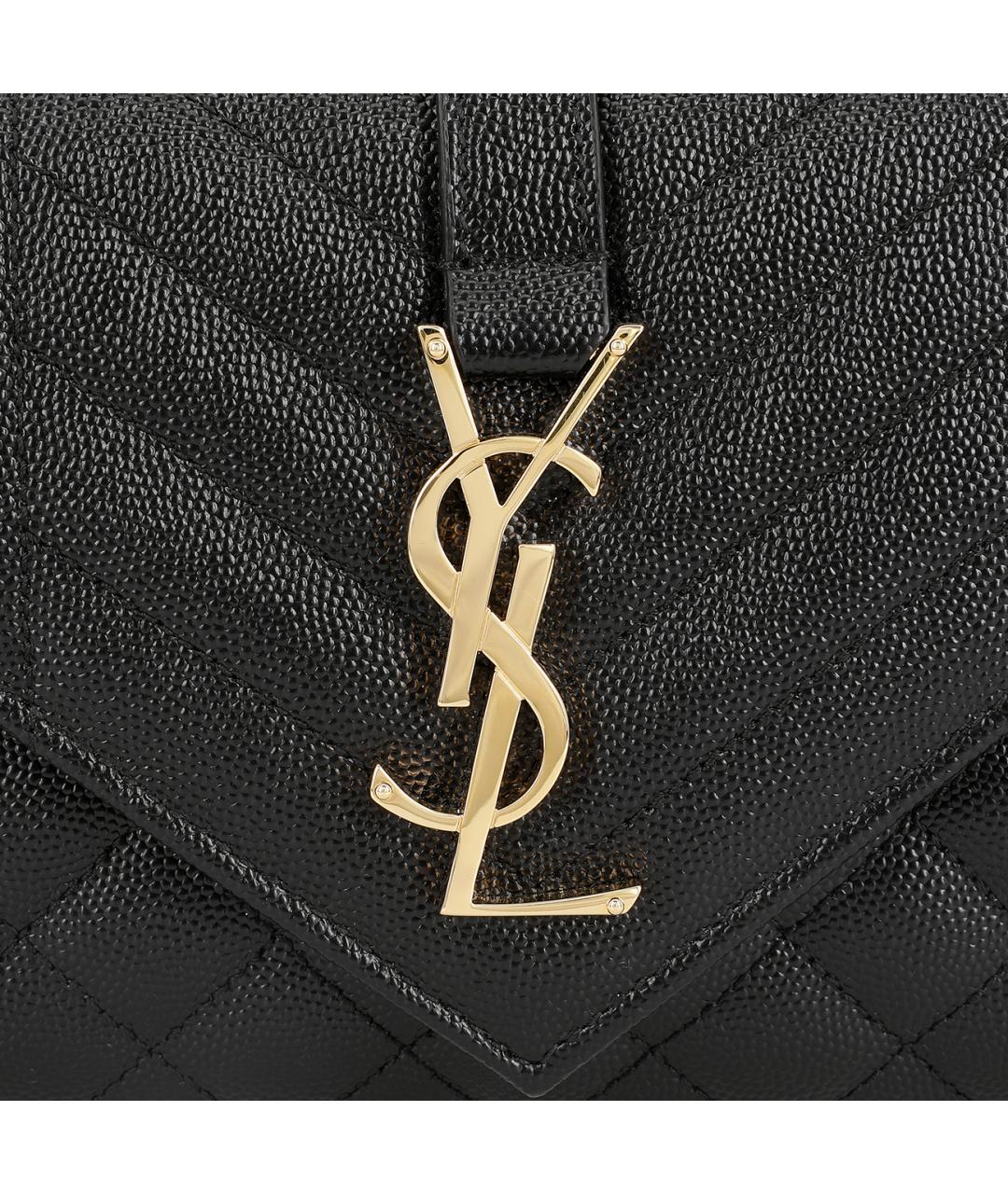SAINT LAURENT Черная кожаная сумка через плечо, фото 7