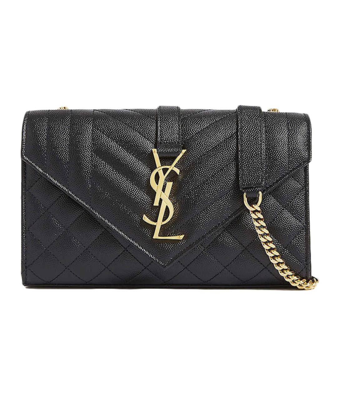 SAINT LAURENT Черная кожаная сумка через плечо, фото 1