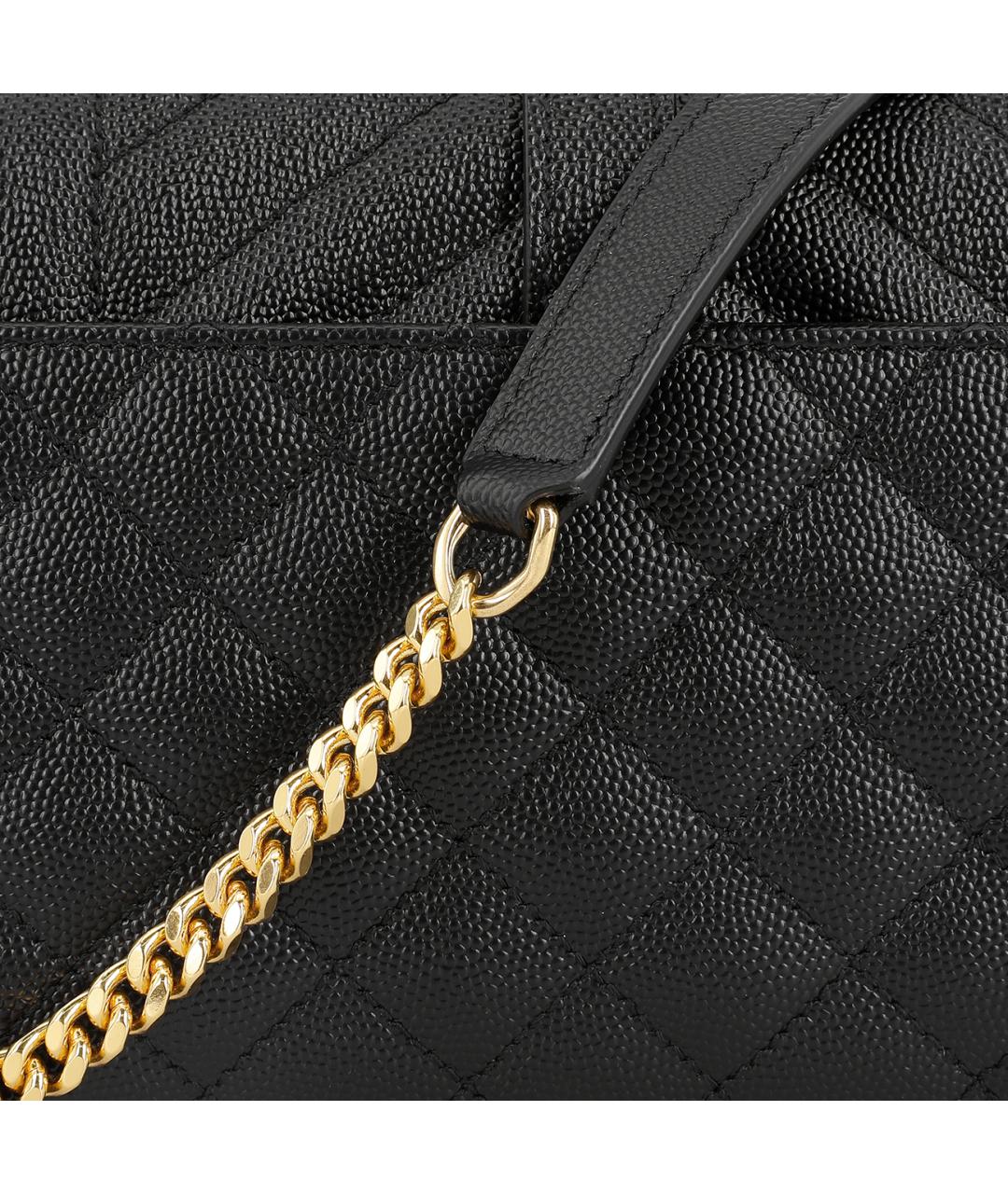 SAINT LAURENT Черная кожаная сумка через плечо, фото 8