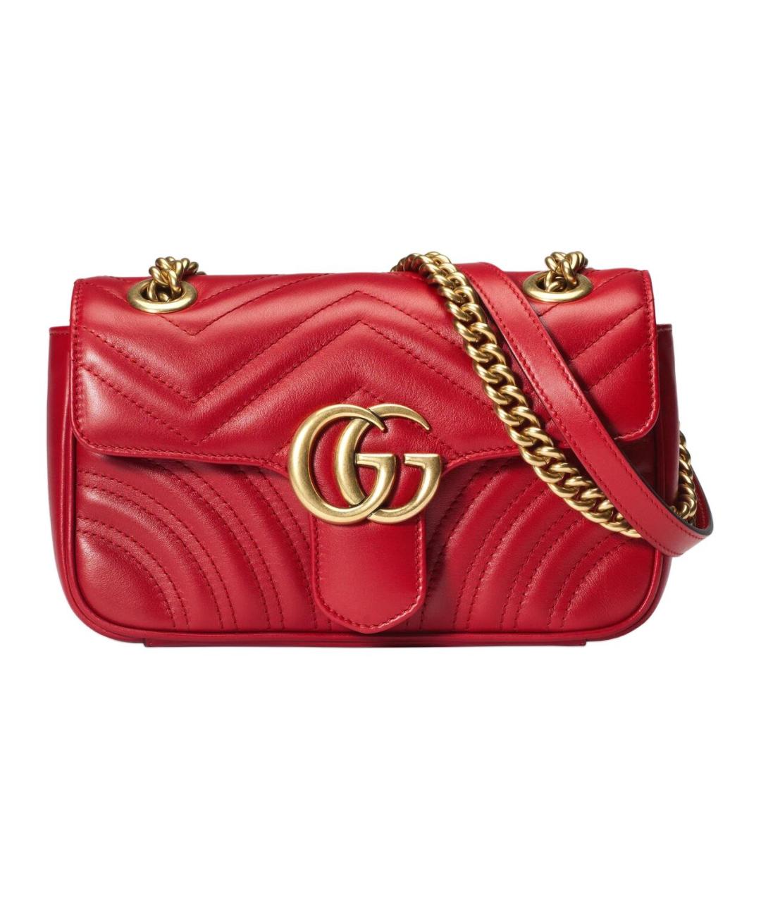 GUCCI Красная кожаная сумка через плечо, фото 1