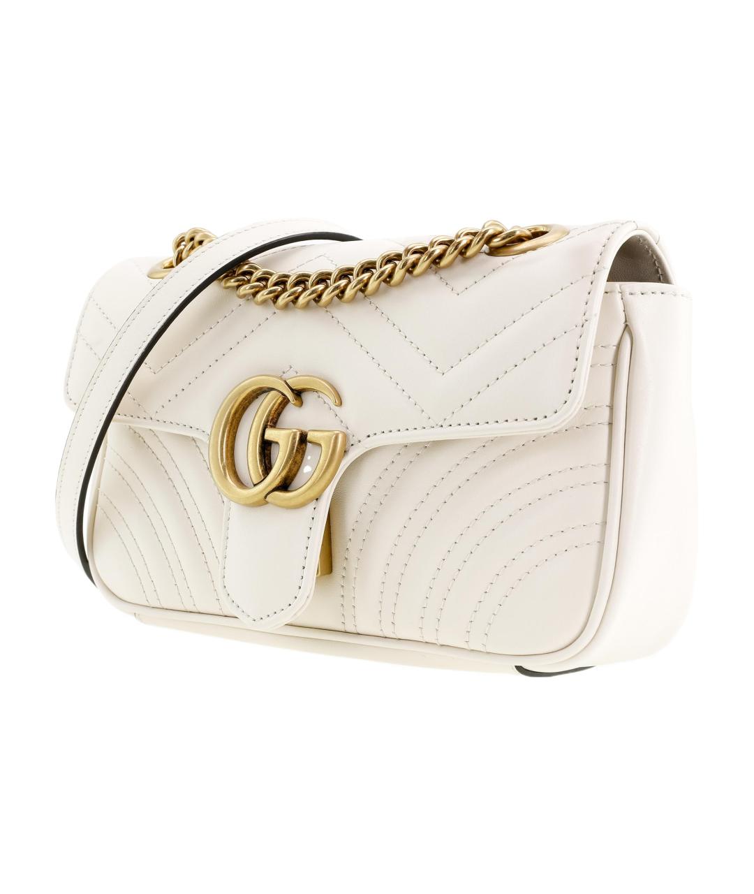 GUCCI Белая кожаная сумка через плечо, фото 2