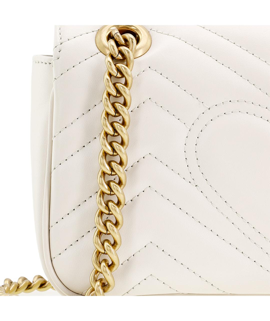 GUCCI Белая кожаная сумка через плечо, фото 5
