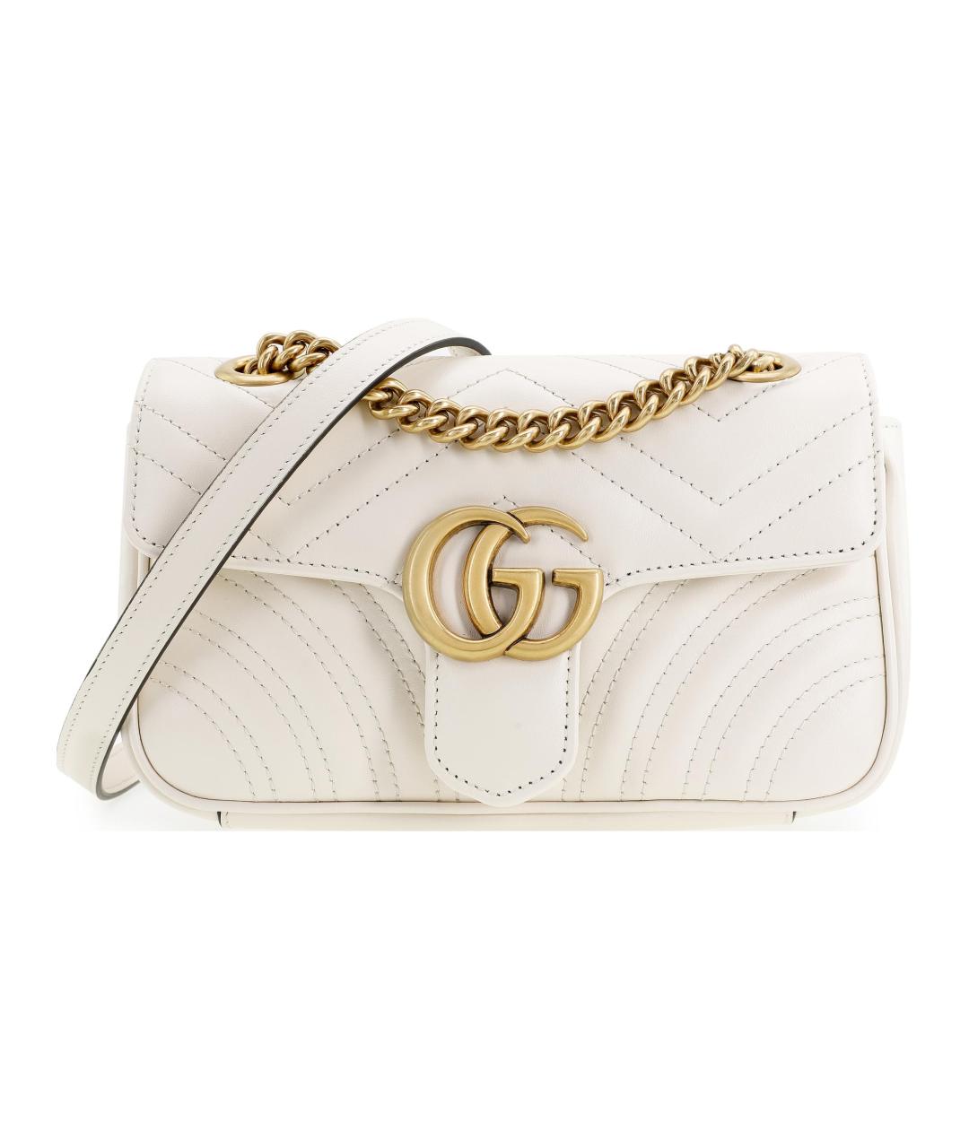 GUCCI Белая кожаная сумка через плечо, фото 1