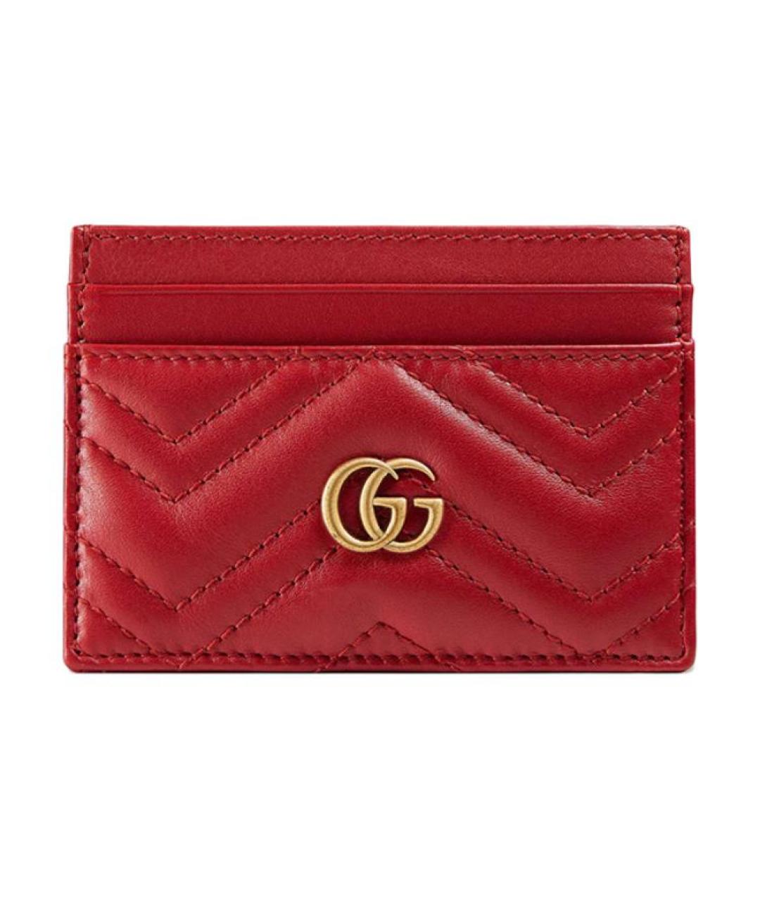 GUCCI Красный кожаный кардхолдер, фото 1