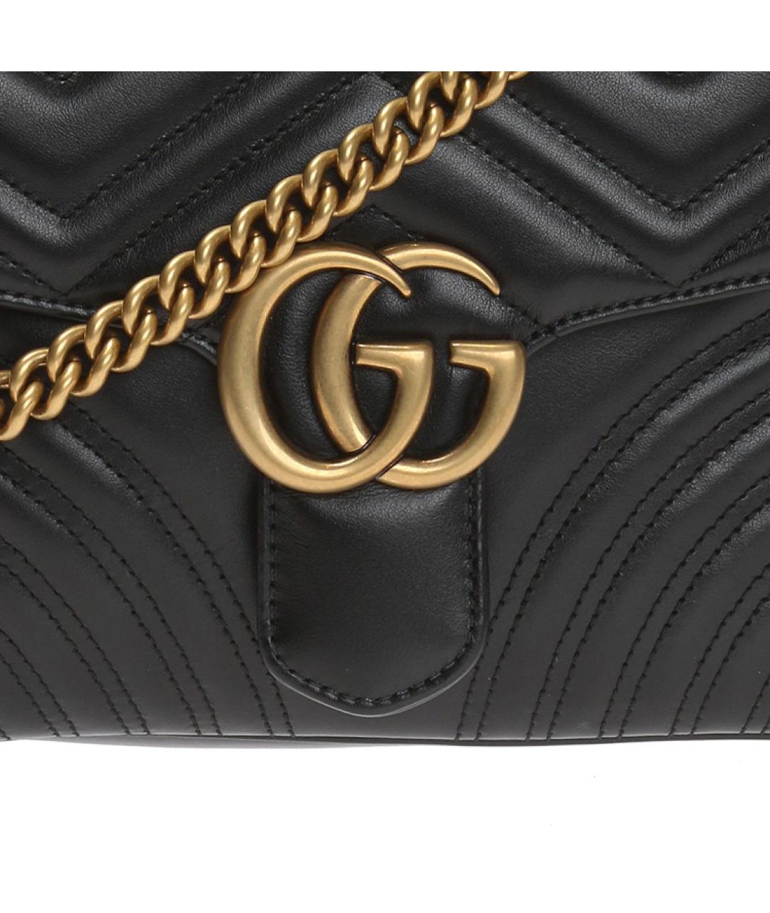 GUCCI Черная кожаная сумка через плечо, фото 5