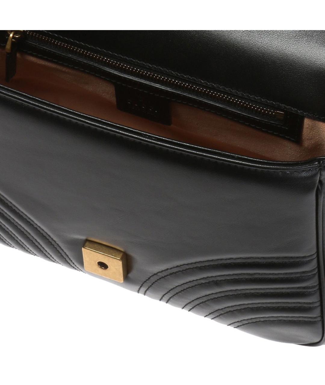 GUCCI Черная кожаная сумка через плечо, фото 4