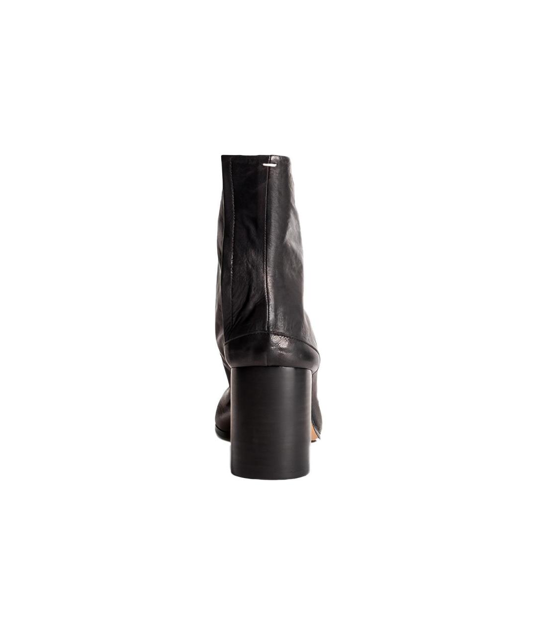 MAISON MARGIELA Черные кожаные сапоги, фото 4