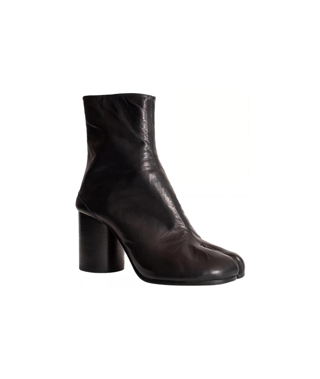 MAISON MARGIELA Черные кожаные сапоги, фото 3