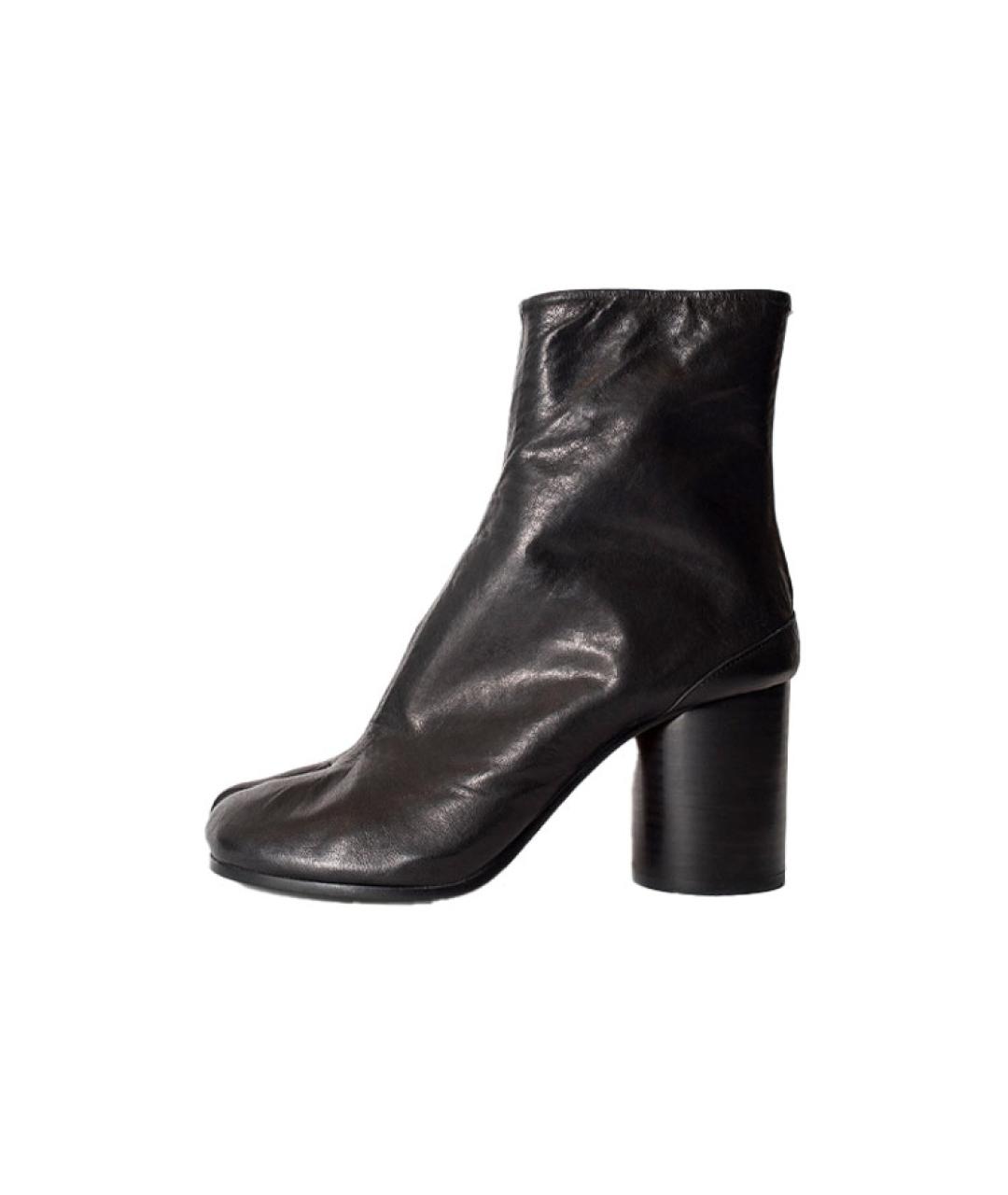 MAISON MARGIELA Черные кожаные сапоги, фото 1