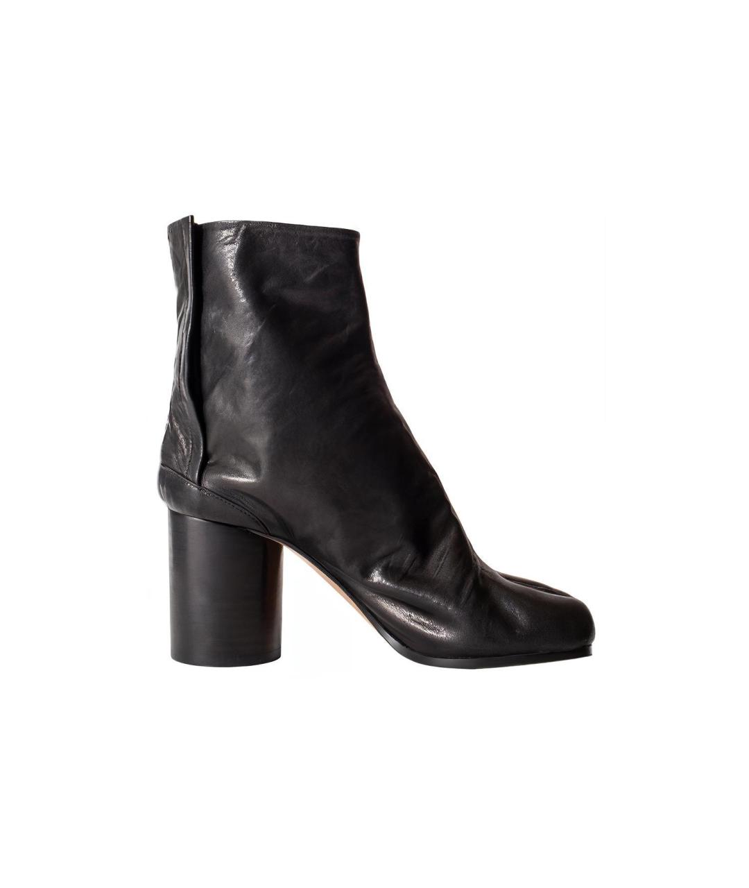 MAISON MARGIELA Черные кожаные сапоги, фото 2