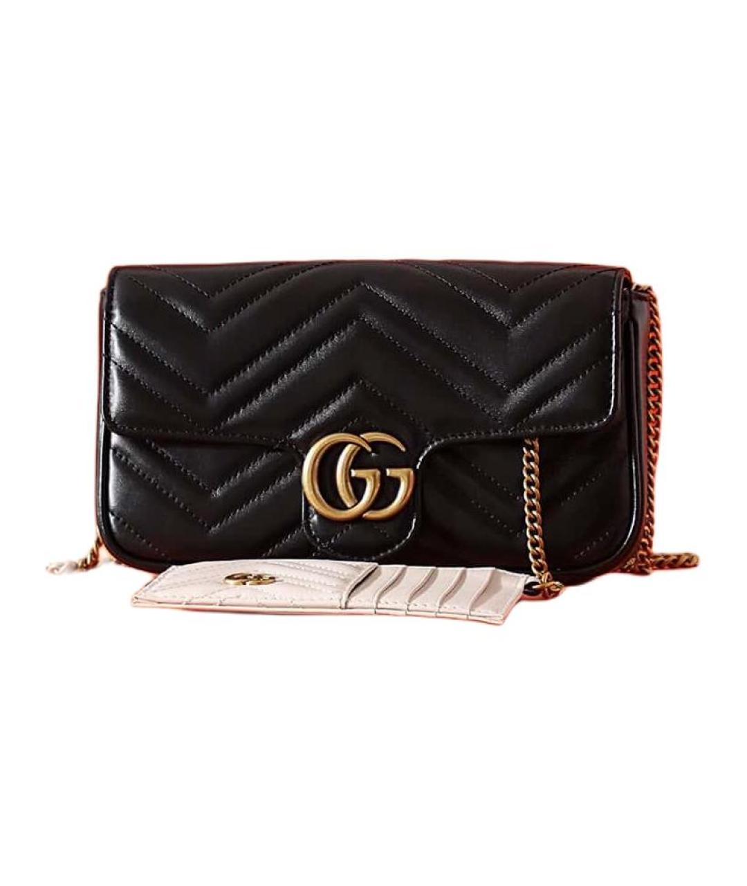 GUCCI Черная кожаная сумка через плечо, фото 2
