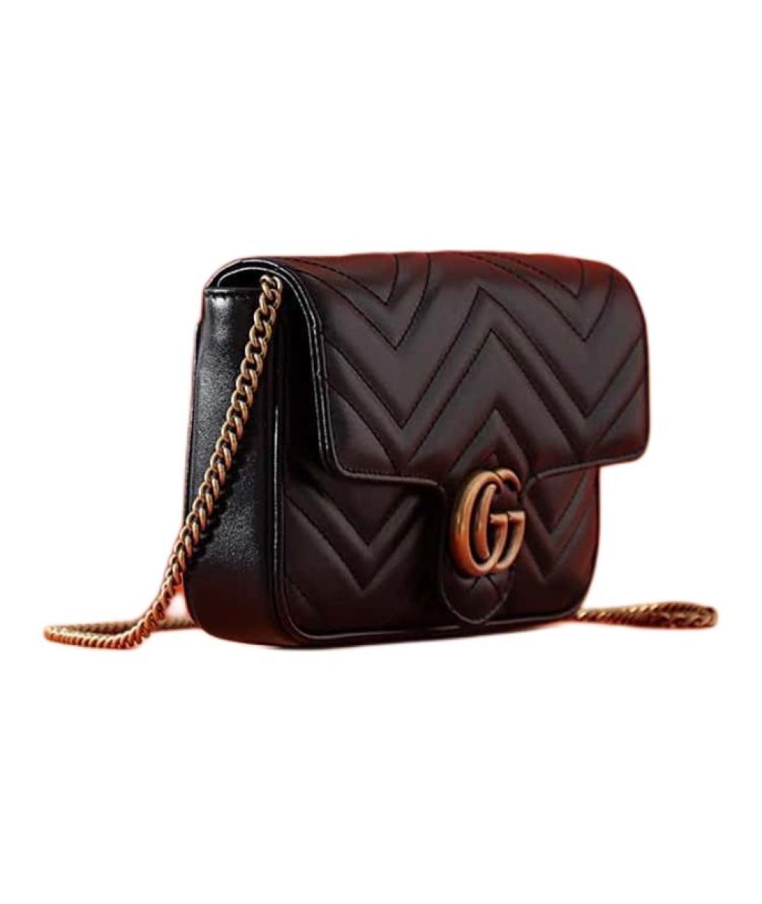 GUCCI Черная кожаная сумка через плечо, фото 3