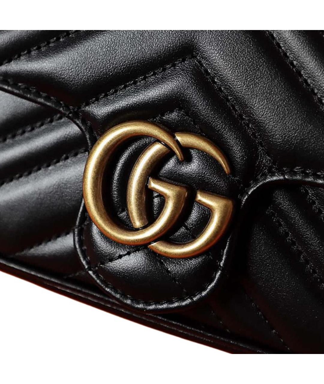GUCCI Черная кожаная сумка через плечо, фото 8
