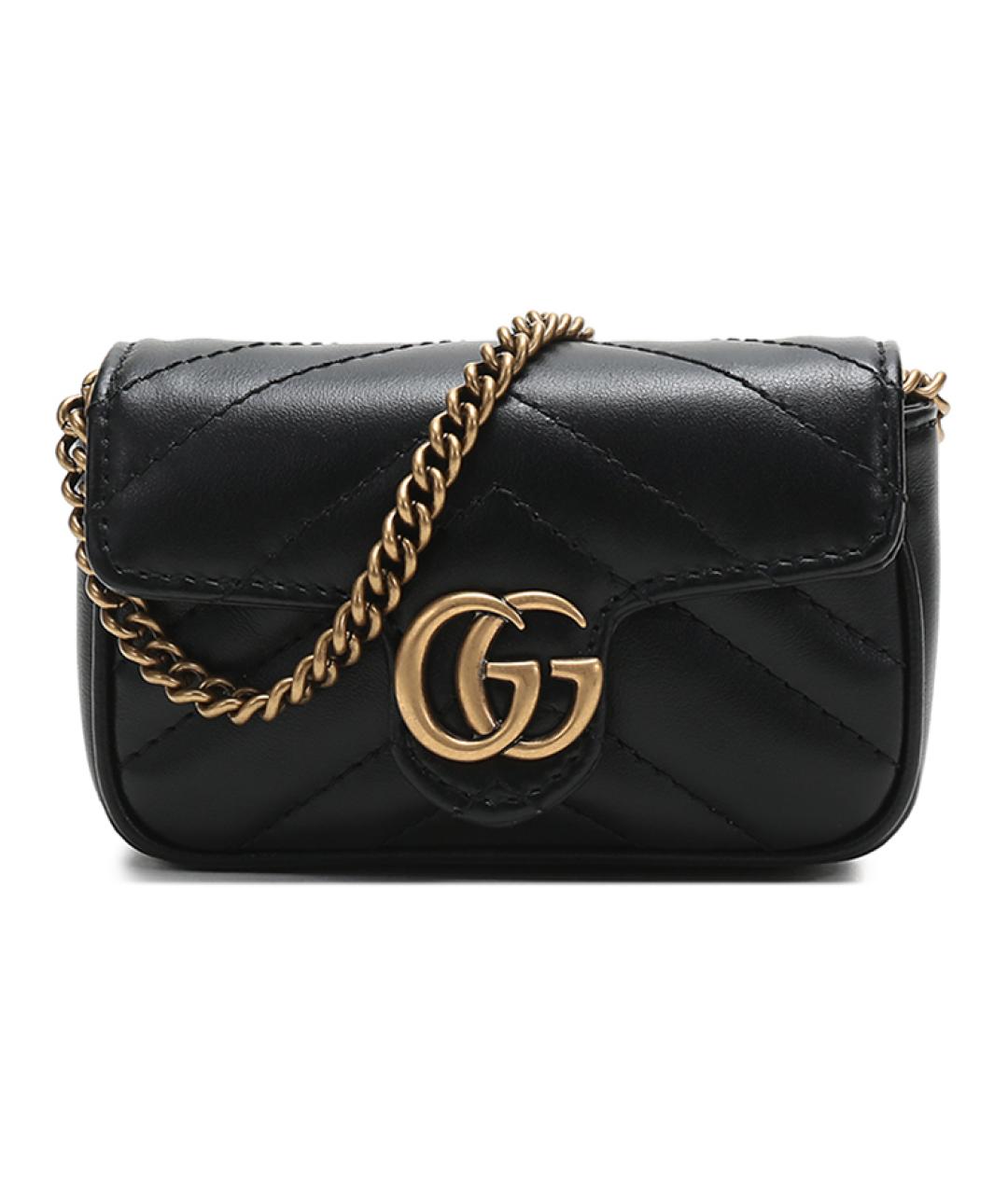 GUCCI Черная кожаная сумка через плечо, фото 1
