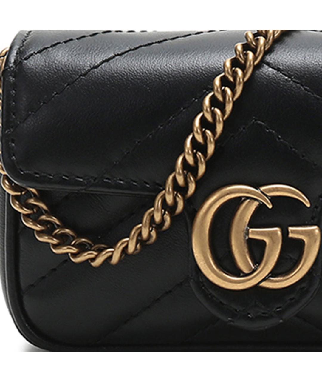 GUCCI Черная кожаная сумка через плечо, фото 7