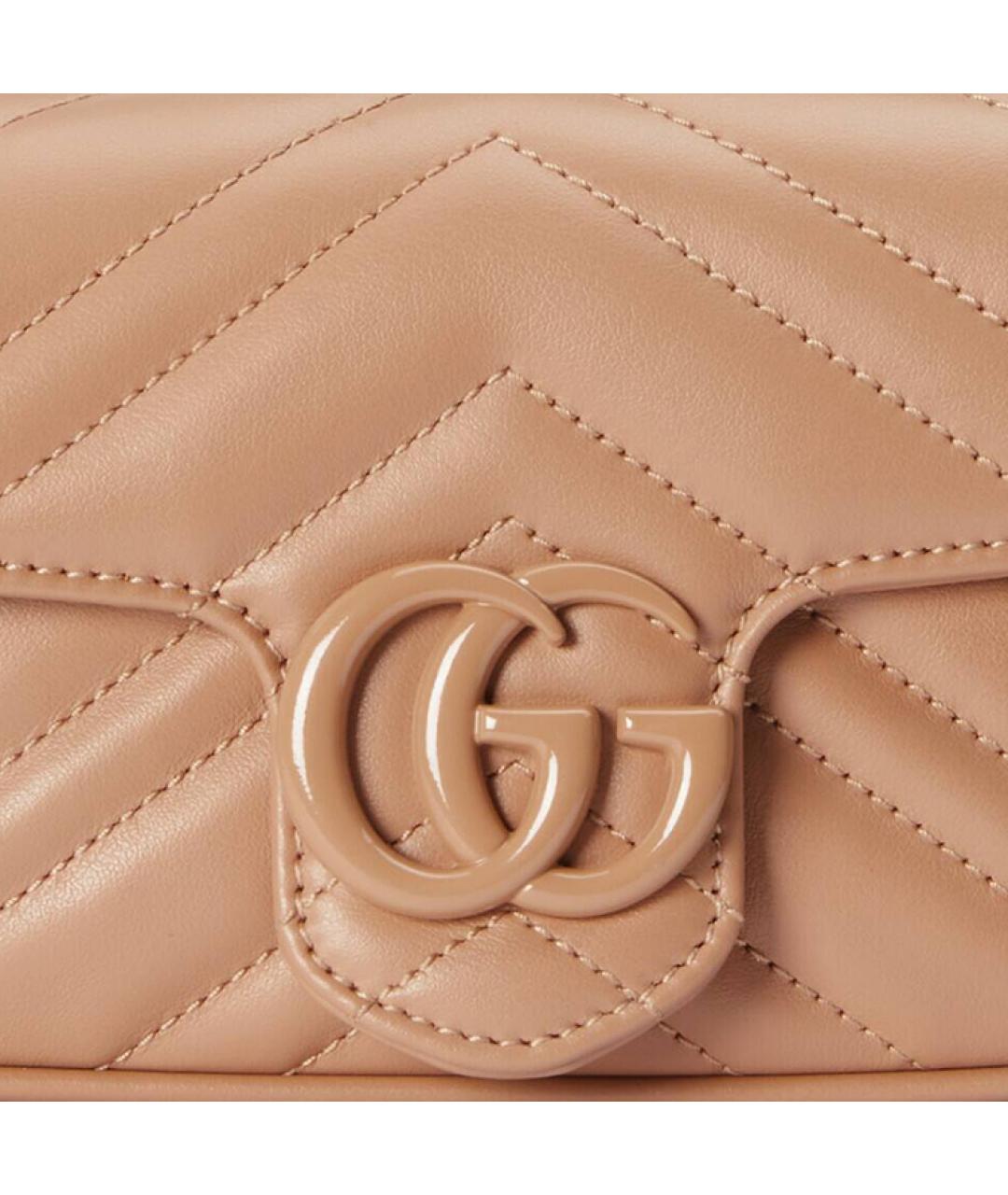 GUCCI Бежевая кожаная сумка через плечо, фото 9