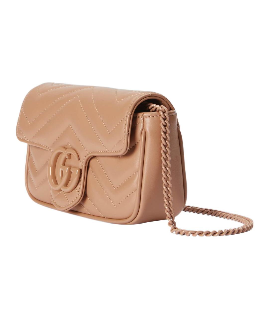 GUCCI Бежевая кожаная сумка через плечо, фото 2