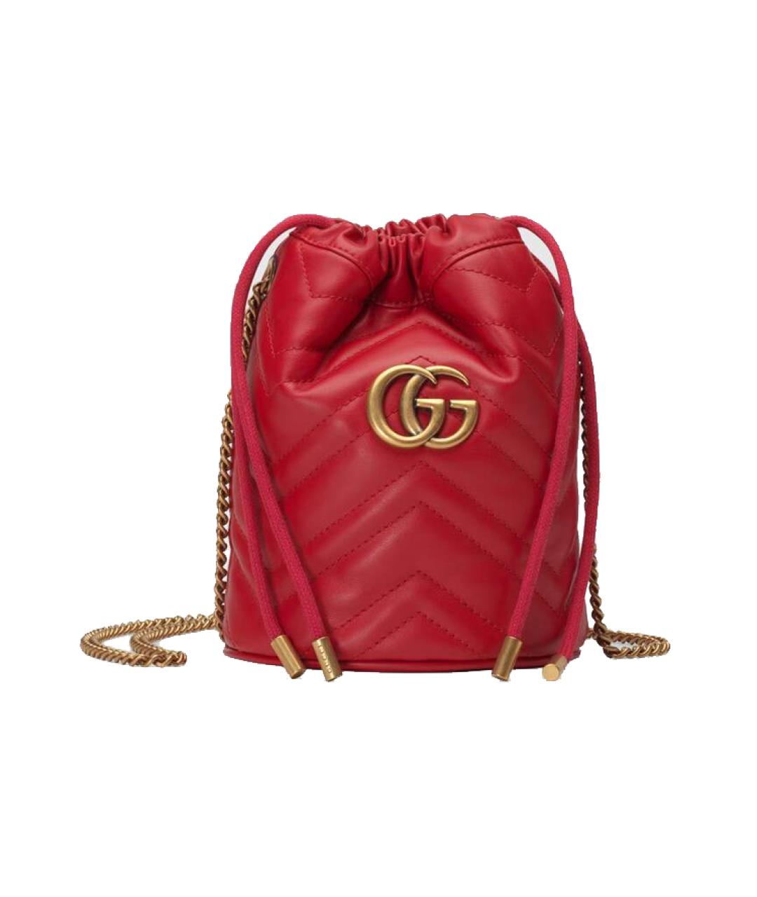 GUCCI Красная кожаная сумка через плечо, фото 1