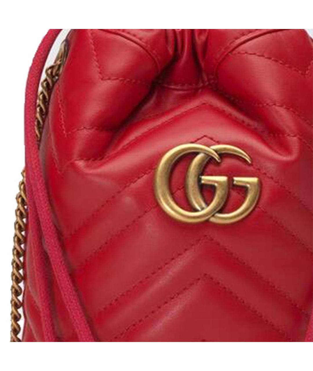 GUCCI Красная кожаная сумка через плечо, фото 7