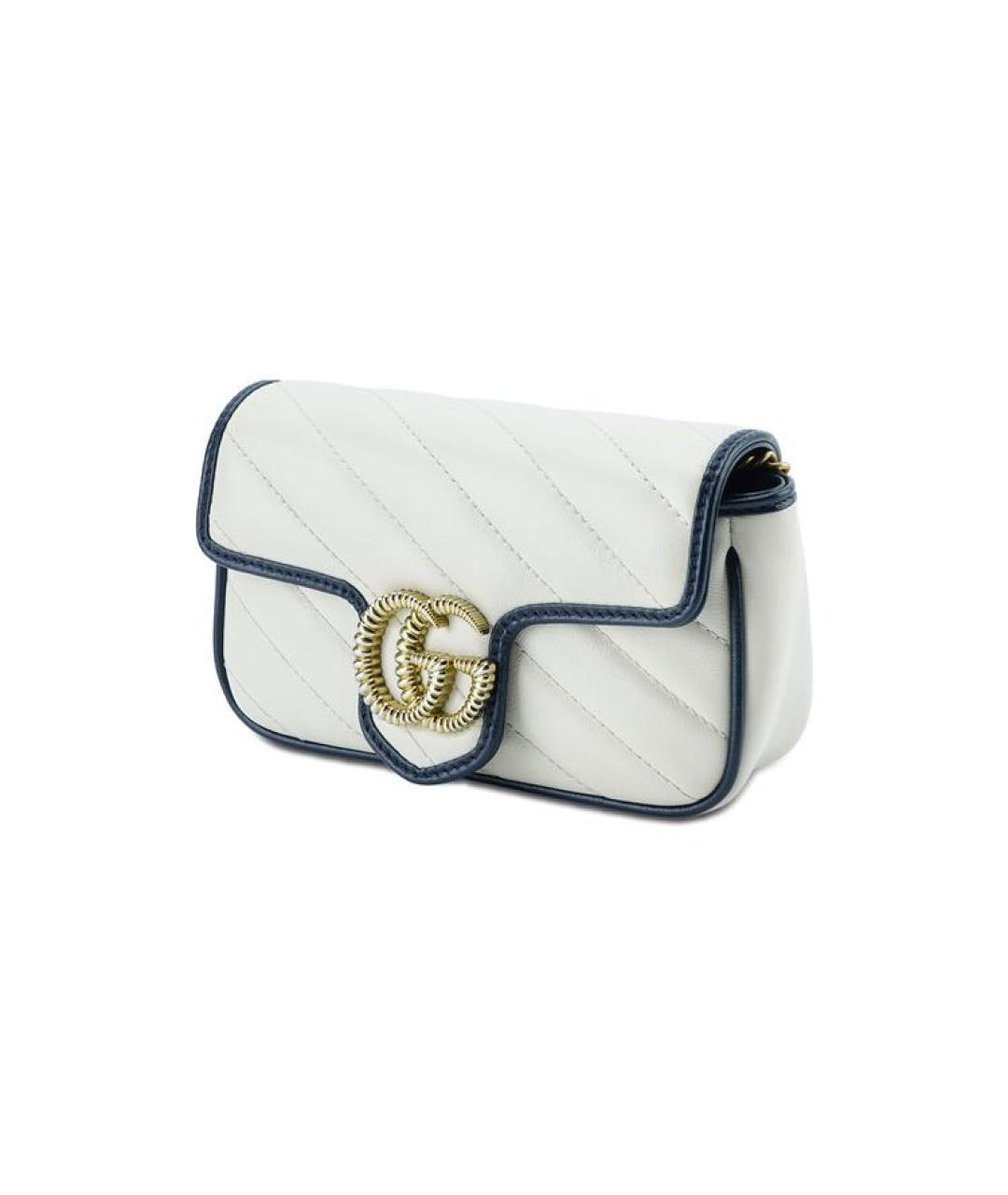 GUCCI Белая кожаная сумка через плечо, фото 3