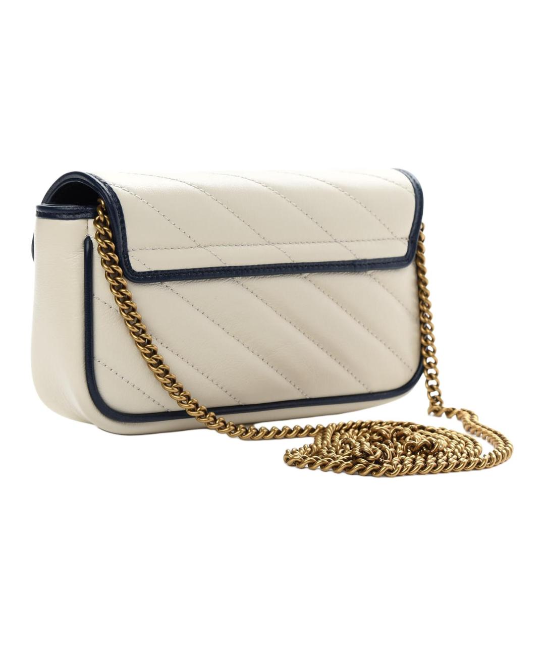 GUCCI Белая кожаная сумка через плечо, фото 4