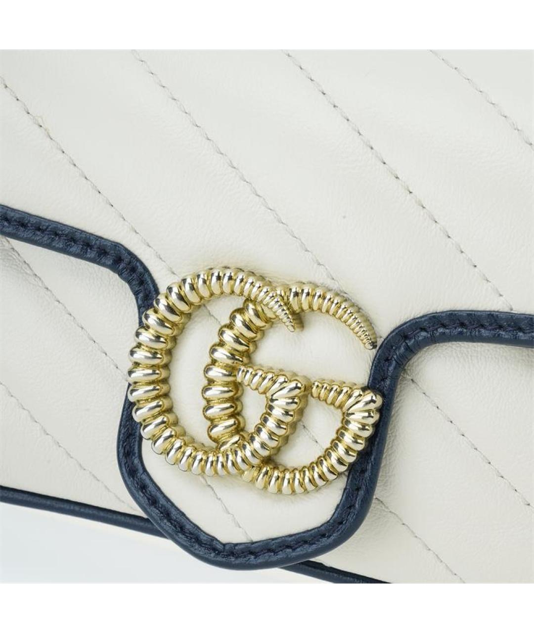 GUCCI Белая кожаная сумка через плечо, фото 8